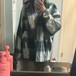 Zara Plaid Oversized Jacket